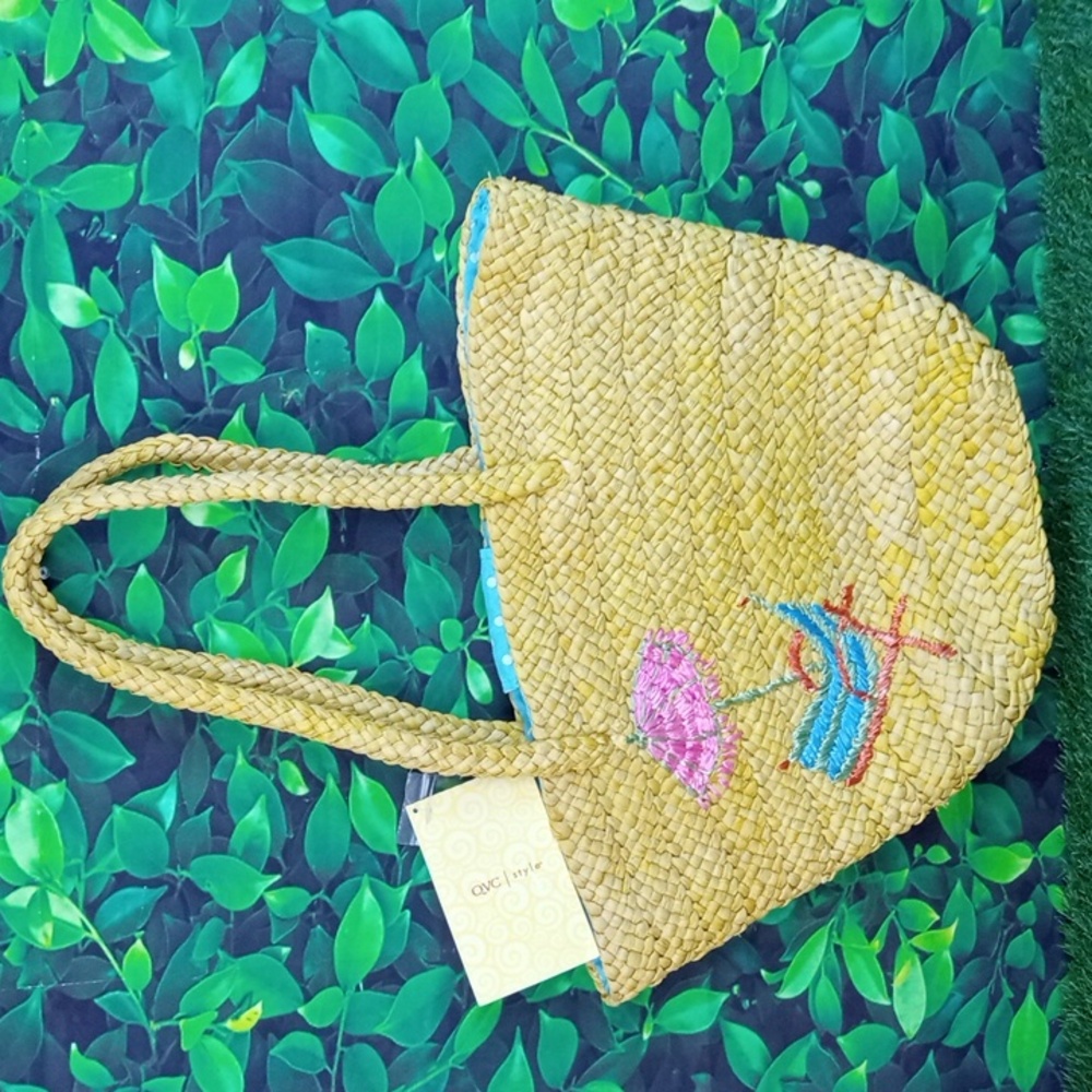 👜 QVC Straw Tote Bag